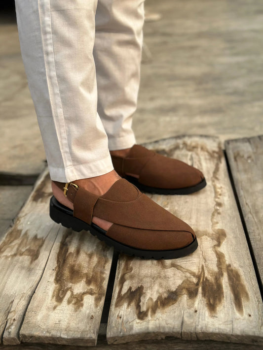 Suedezaar - Brown (Classic Peshawari Chappal)