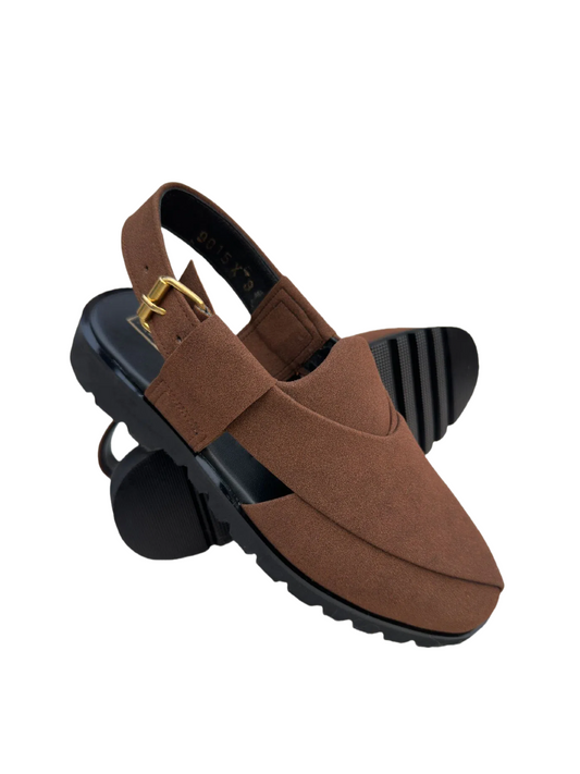 Suedezaar - Brown (Classic Peshawari Chappal)