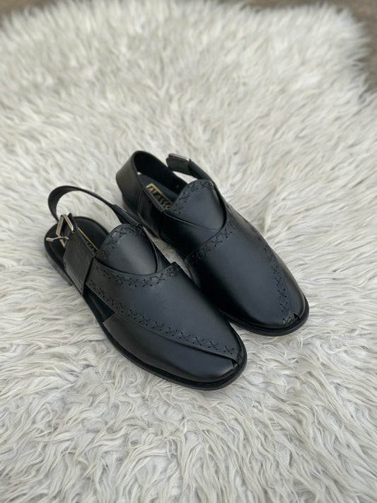 Crosszaar - BLACK (100% cow leather peshawari)