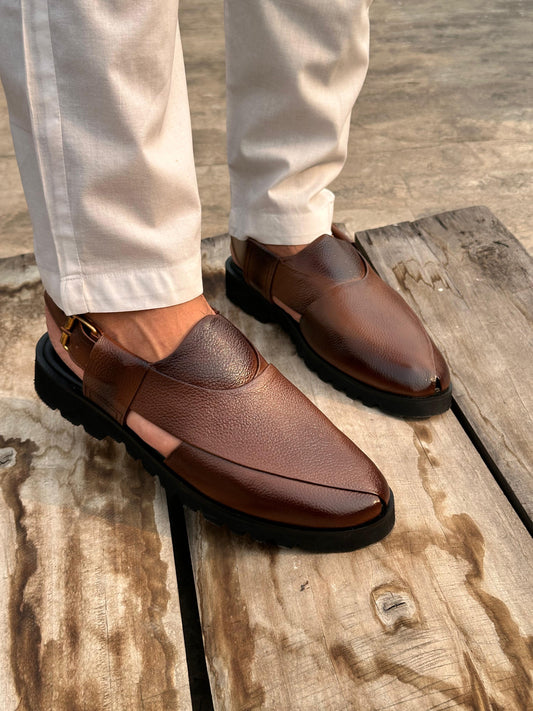 Crustique - BROWN (Cow leather Peshawari)