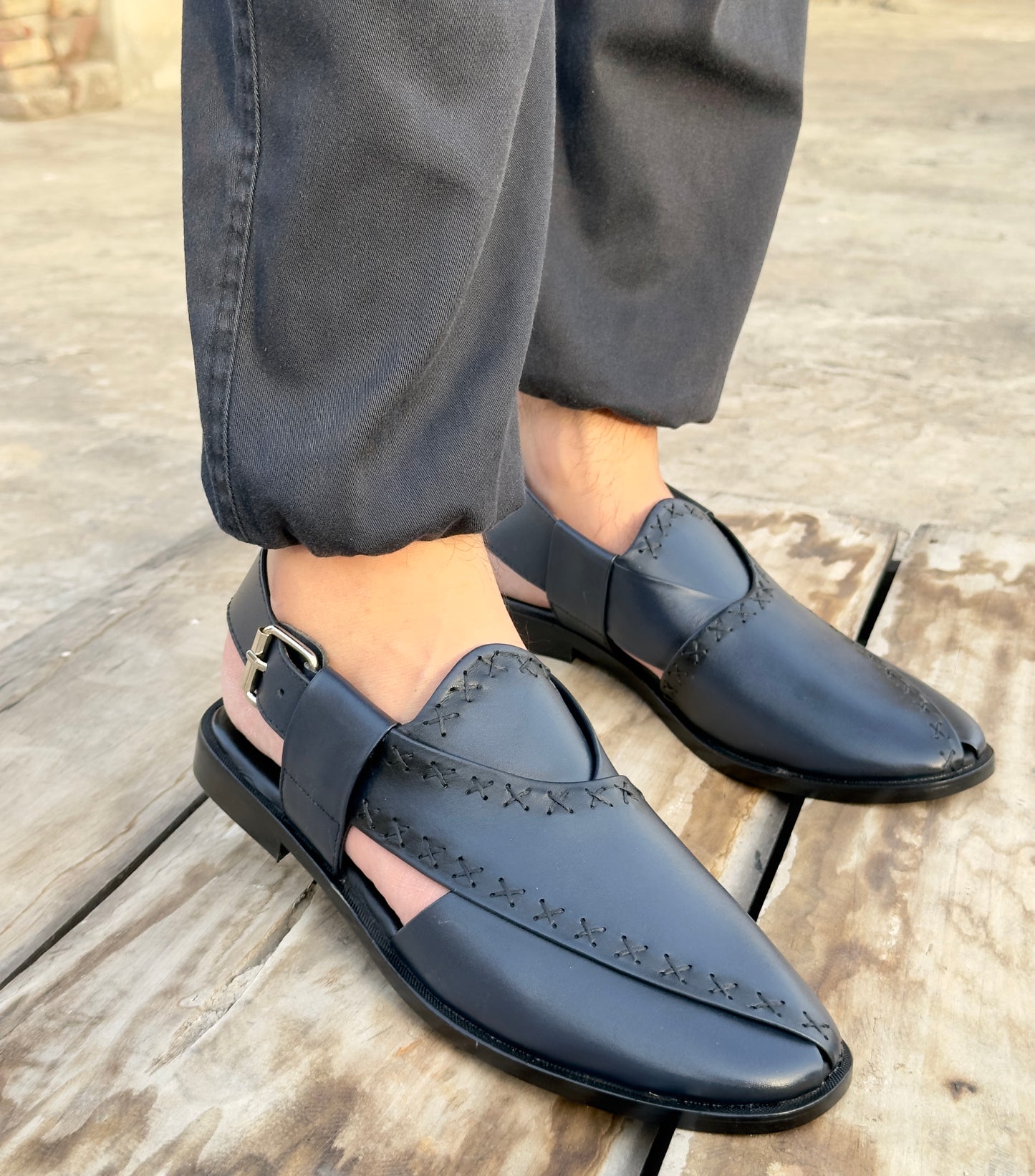 Crosszaar - BLUE (100% cow leather peshawari)