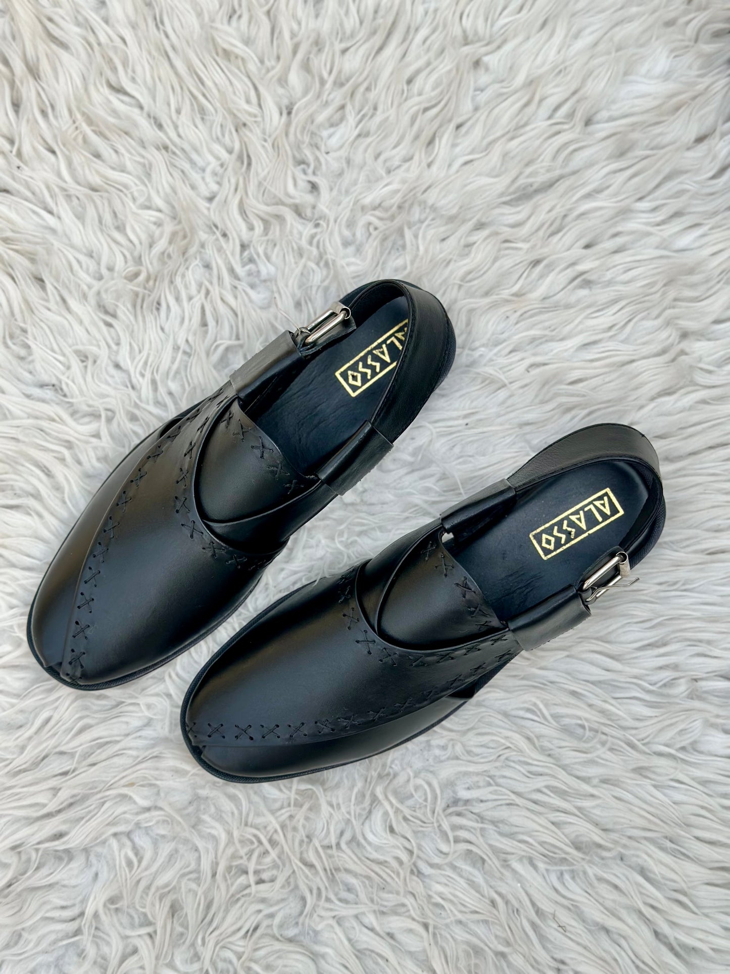Crosszaar - BLACK (100% cow leather peshawari)